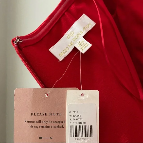 DRESS THE POPULATION Off Shoulder Cocktail Dress Red Size M - Picture 10 of 13